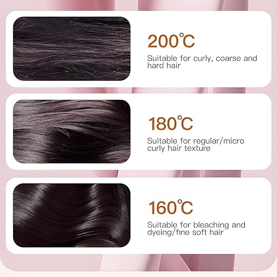 Hair Straightening Brush Cordless 3 Heat Settings USB-C Charging