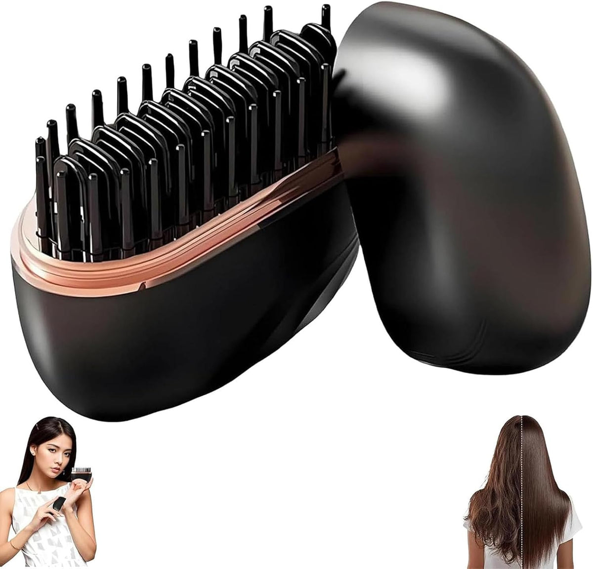 Hair Straightening Brush Cordless USB-C 3 Heat Settings