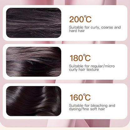 Hair Straightening Brush Cordless USB-C 3 Heat Settings