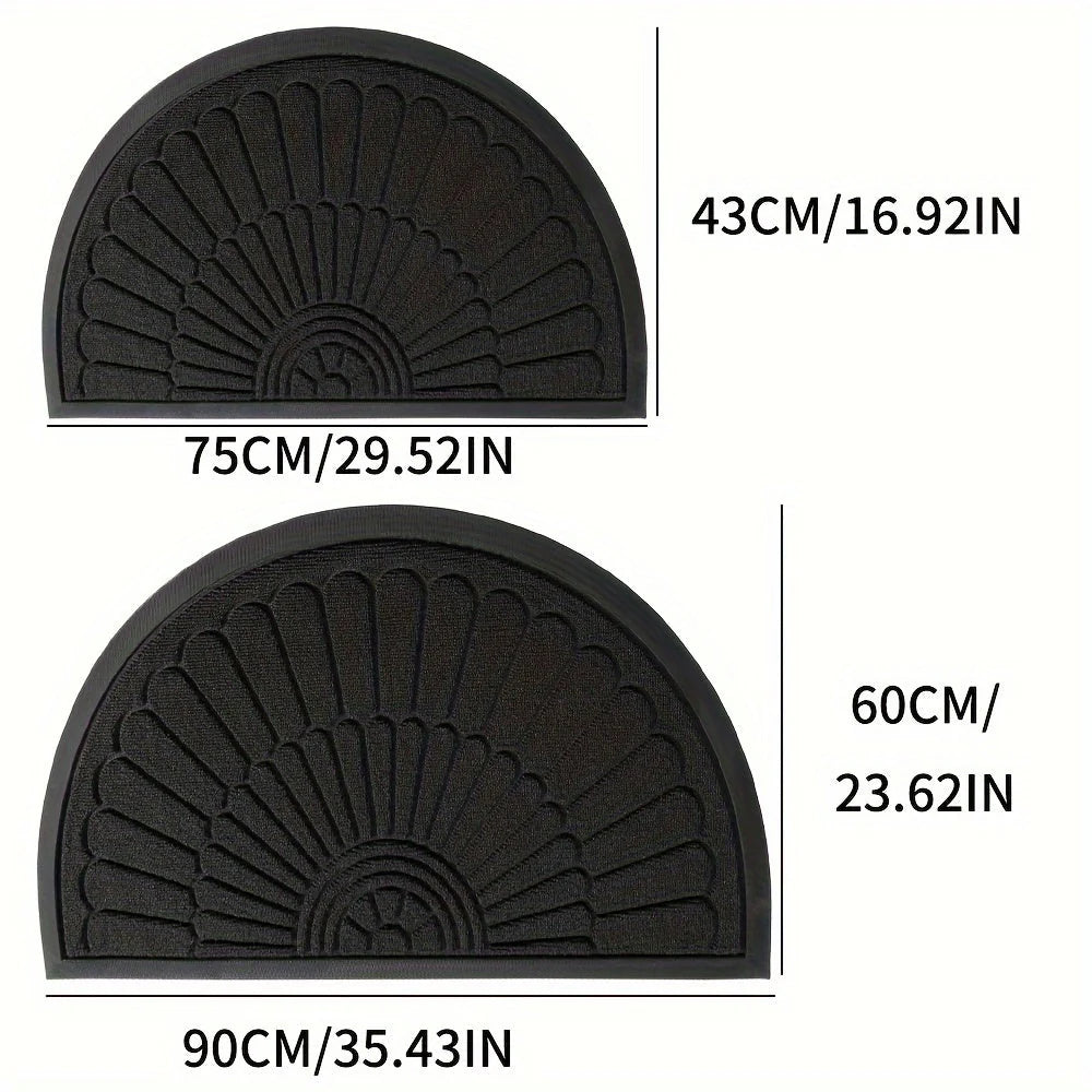 Half-Round Rubber Door Mat – Durable and Non-Slip for Indoor/Outdoor Use