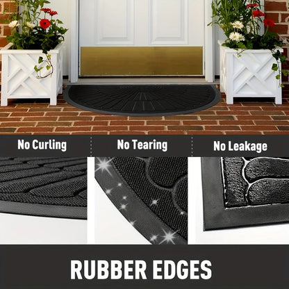 Half-Round Rubber Door Mat – Durable and Non-Slip for Indoor/Outdoor Use
