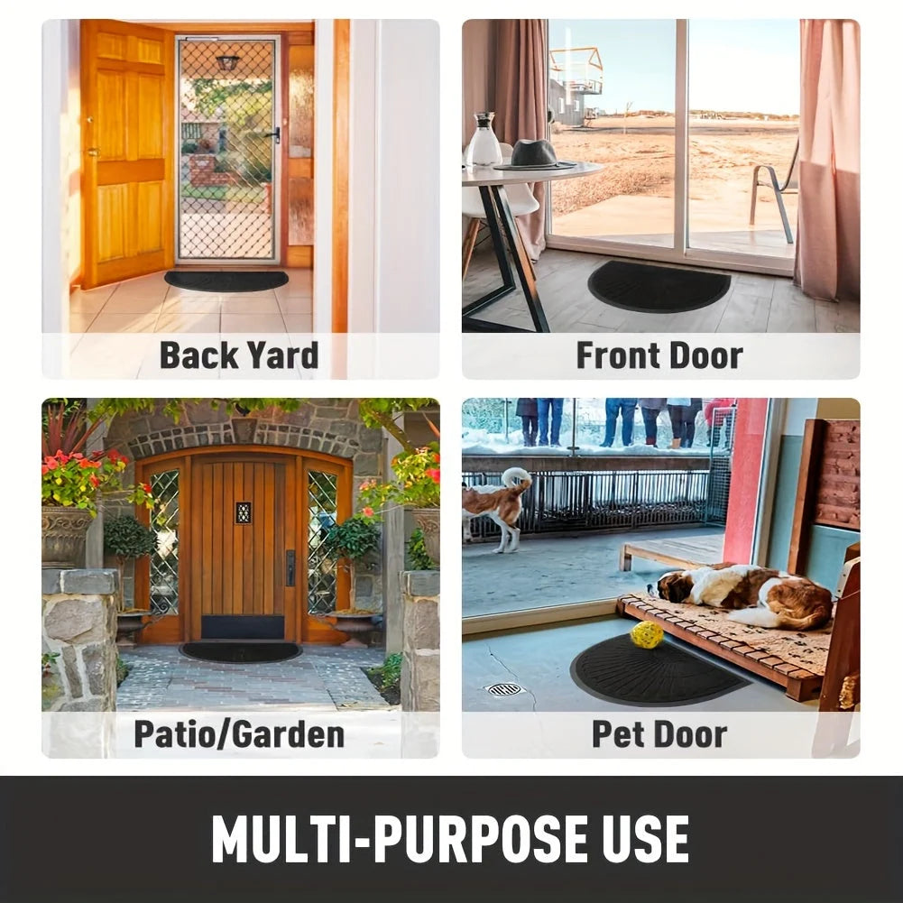 Half-Round Rubber Door Mat – Durable and Non-Slip for Indoor/Outdoor Use