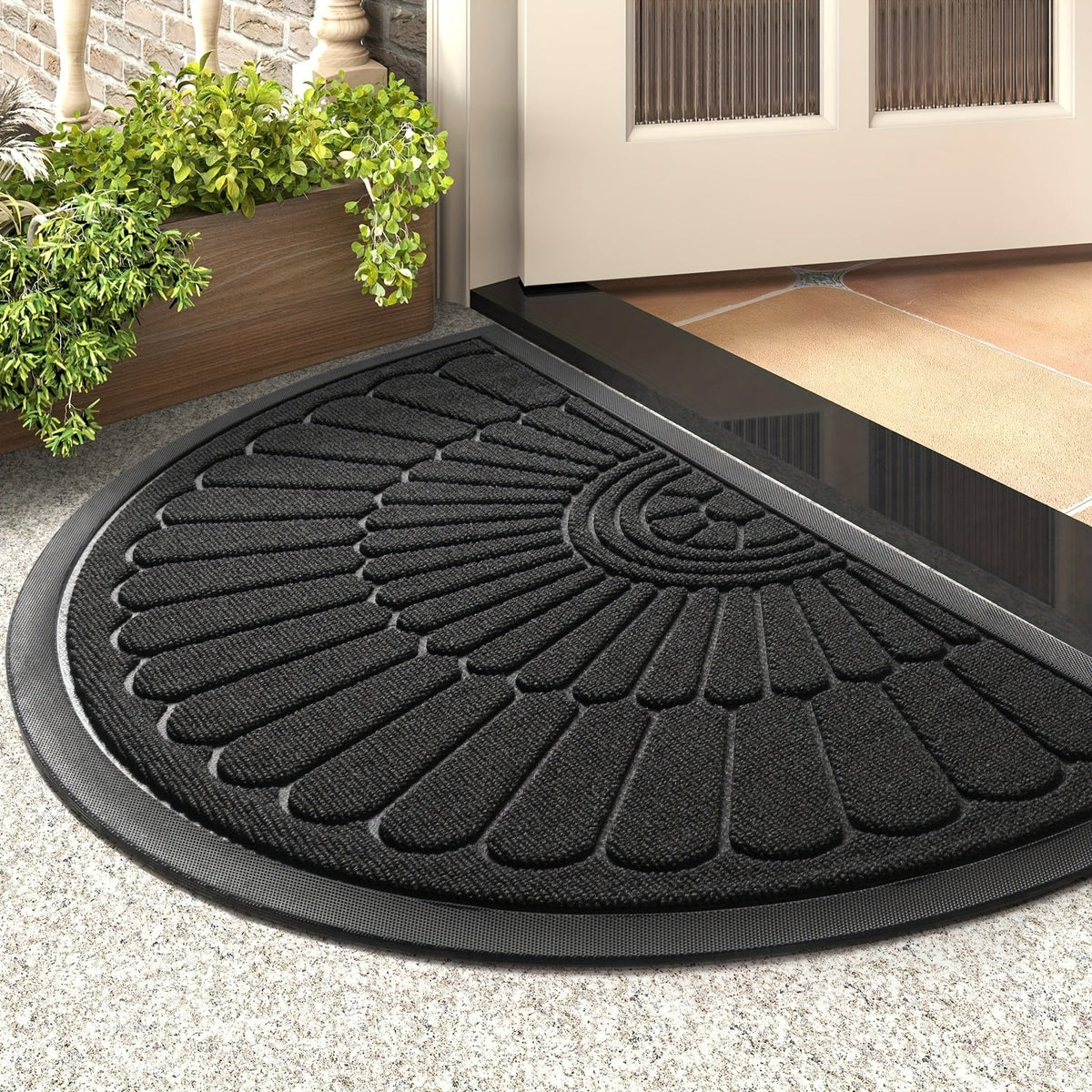 Half-Round Rubber Door Mat – Durable and Non-Slip for Indoor/Outdoor Use