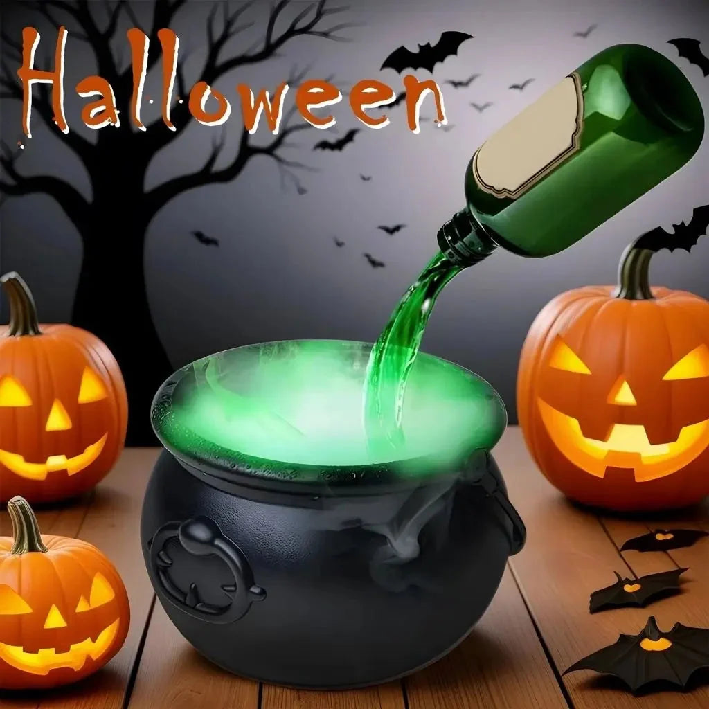 Halloween Cauldron Floating Bottle Effect Fog & Glow