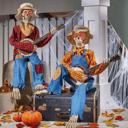Halloween Decoration Animated Skeleton Duo Motion & Sound Activated