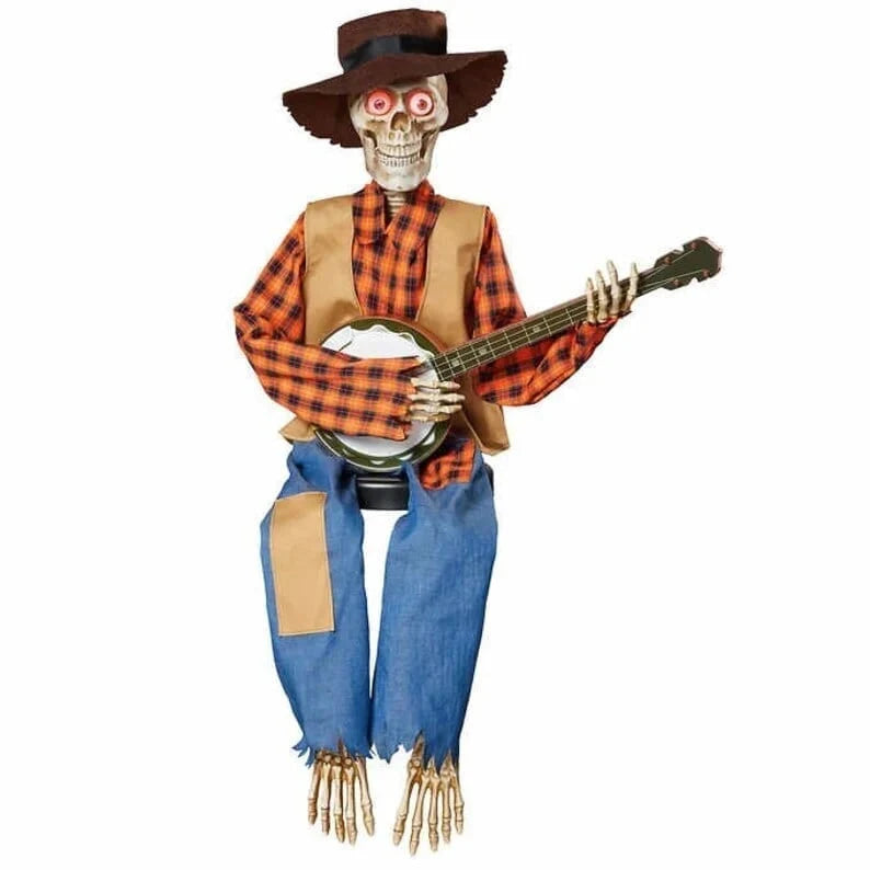 Halloween Decoration Animated Skeleton Duo Motion & Sound Activated