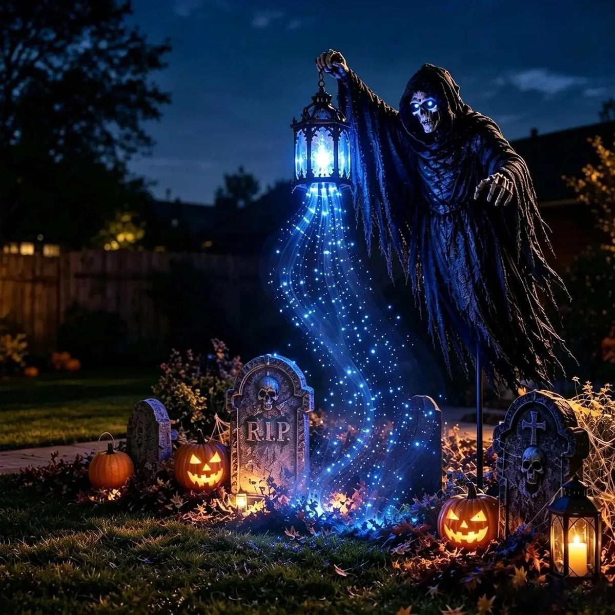 Halloween Reaper Decoration LED Lantern Cordless