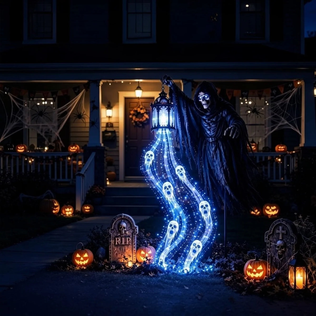 Halloween Reaper Decoration LED Lantern Cordless