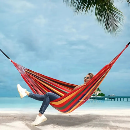 Hammock Striped Foldable Frame Non-Slip