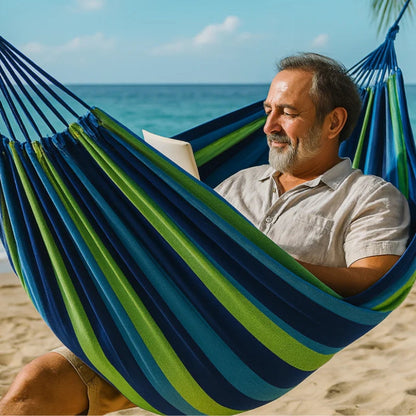 Hammock Striped Foldable Frame Non-Slip