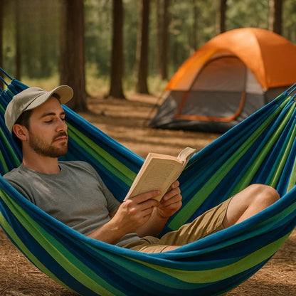 Hammock Striped Foldable Frame Non-Slip