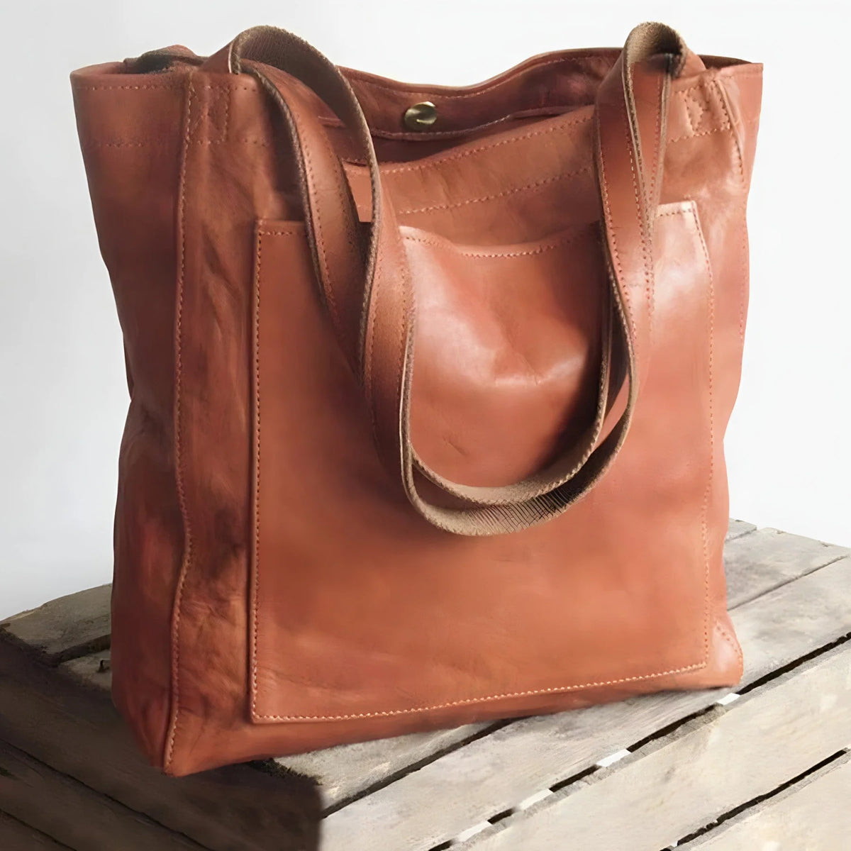 Handbag Faux Leather Fits Laptop & Double Shoulder Straps