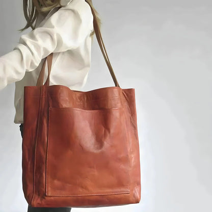 Handbag Faux Leather Fits Laptop & Double Shoulder Straps