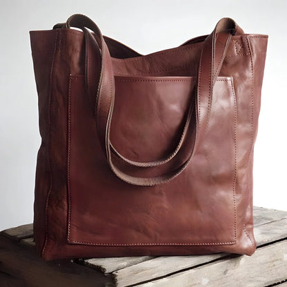 Handbag Faux Leather Fits Laptop & Double Shoulder Straps