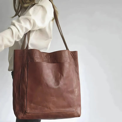 Handbag Faux Leather Fits Laptop & Double Shoulder Straps