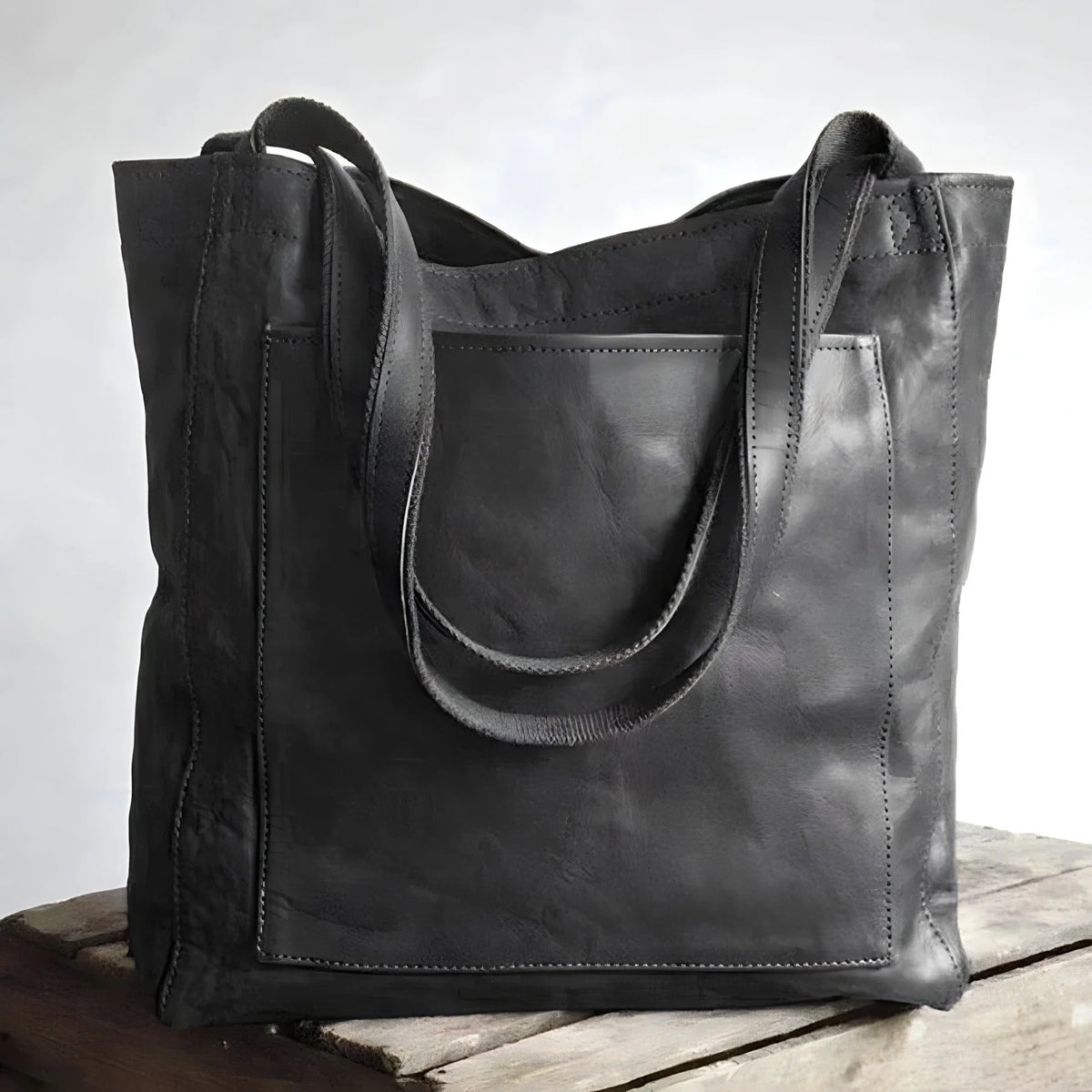 Handbag Faux Leather Fits Laptop & Double Shoulder Straps
