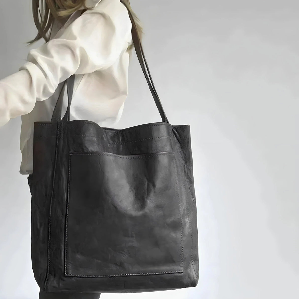 Handbag Faux Leather Fits Laptop & Double Shoulder Straps