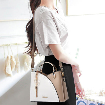 Handbag Faux Leather Metal Handles & Adjustable Strap