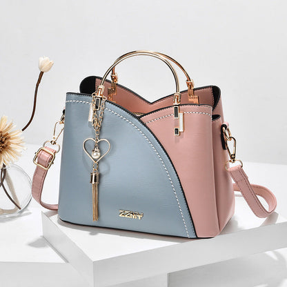 Handbag Faux Leather Metal Handles & Adjustable Strap