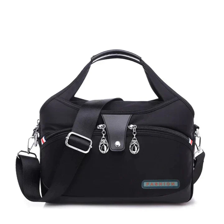 Handbag Multiple Compartments Adjustable Strap Zipper & Snap Closure