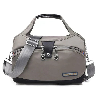 Handbag Multiple Compartments Adjustable Strap Zipper & Snap Closure