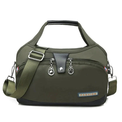 Handbag Multiple Compartments Adjustable Strap Zipper & Snap Closure