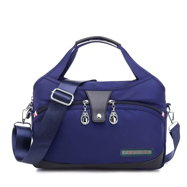 Handbag Multiple Compartments Adjustable Strap Zipper & Snap Closure