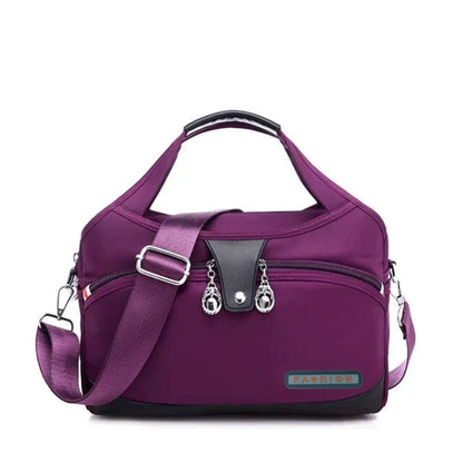 Handbag Multiple Compartments Adjustable Strap Zipper & Snap Closure