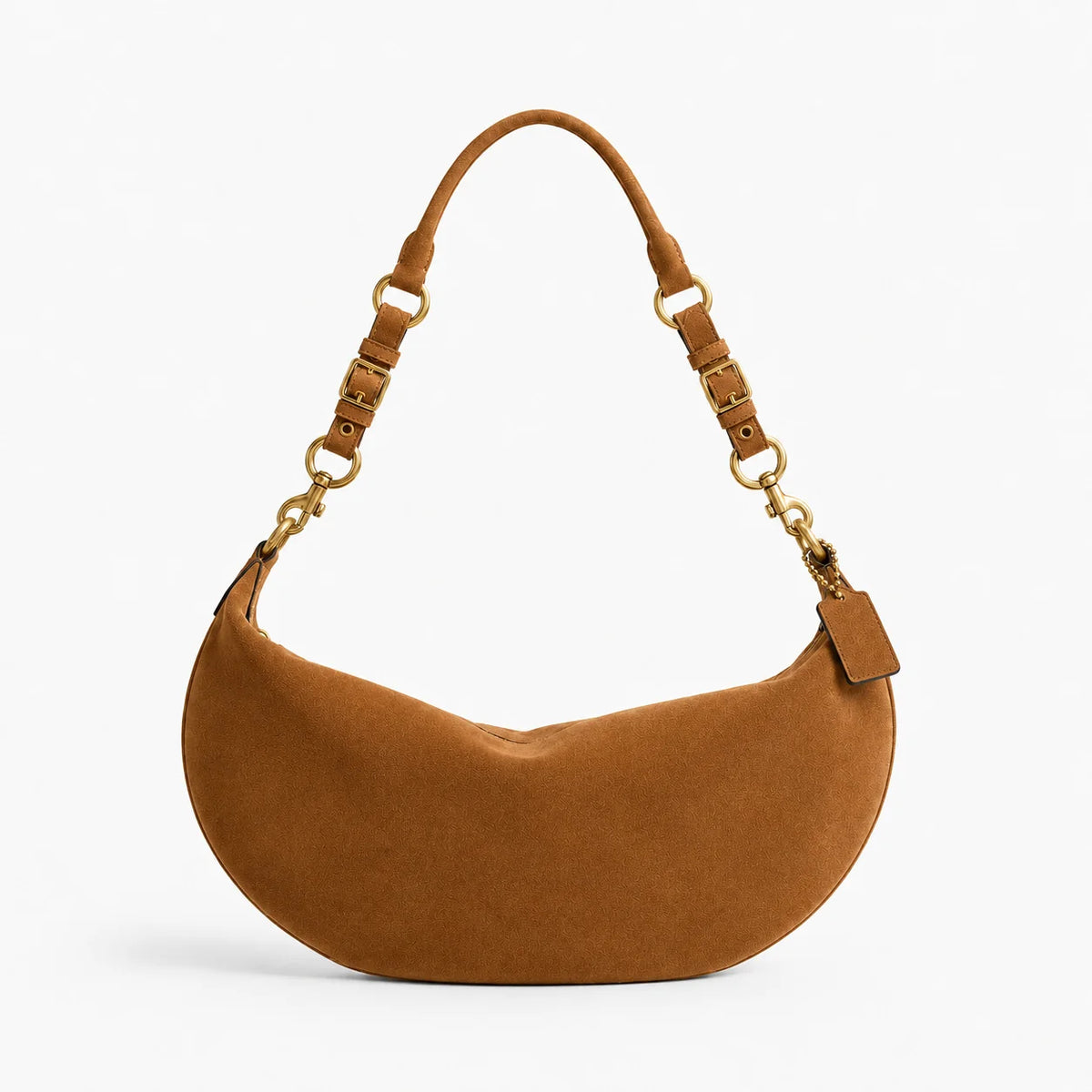 Handbag Soft Suede Curved Design Adjustable Crossbody Strap