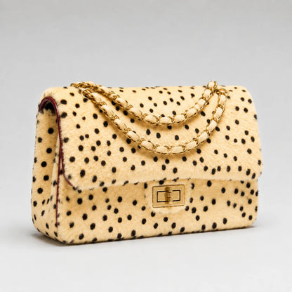 Handbag Textured Gold Chain Handle Spacious Interior