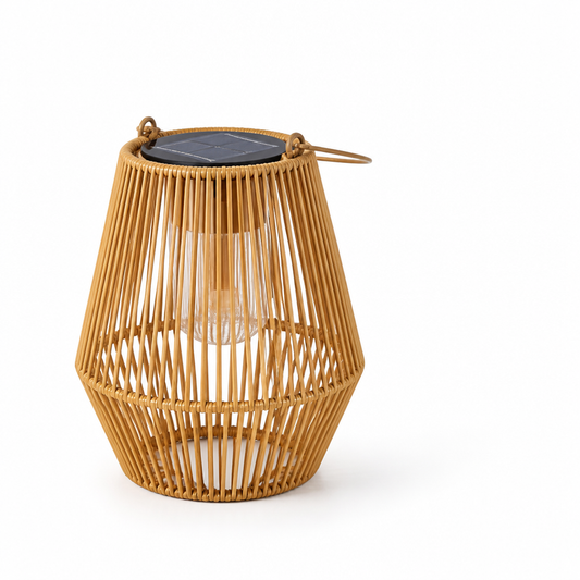 Handcrafted Rattan Solar Built-In Led Garden Lantern