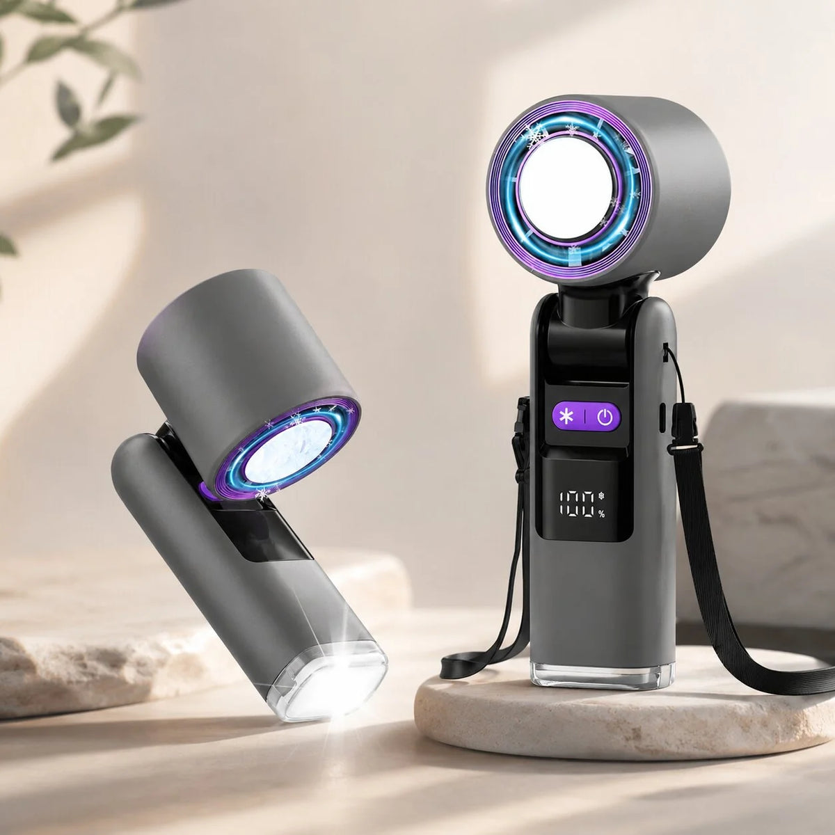 Handheld Fan Semiconductor Cooling Plate Rechargeable LED Torch