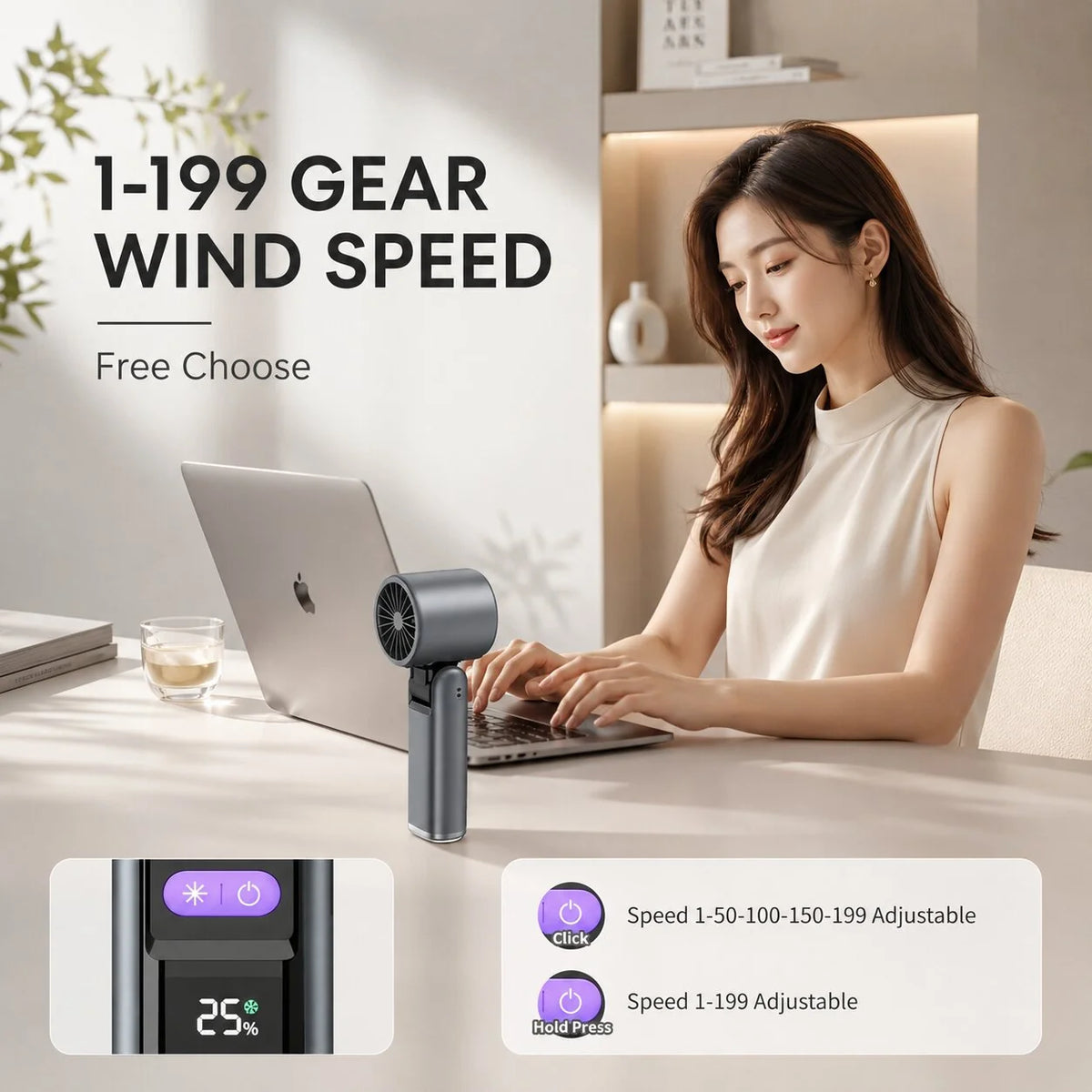 Handheld Fan Semiconductor Cooling Plate Rechargeable LED Torch