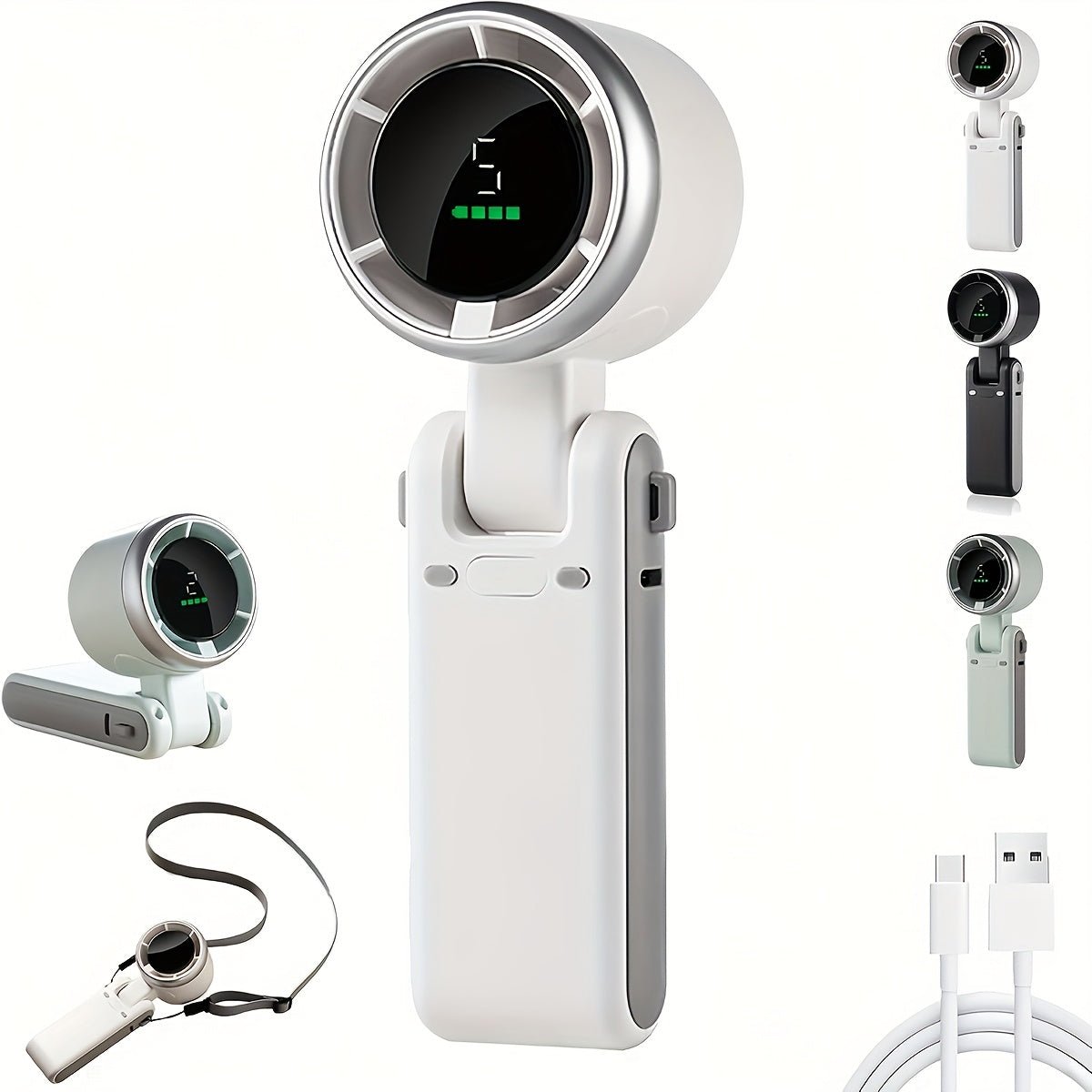 Handheld Fan USB Rechargeable Five Speeds & Adjustable Tilt