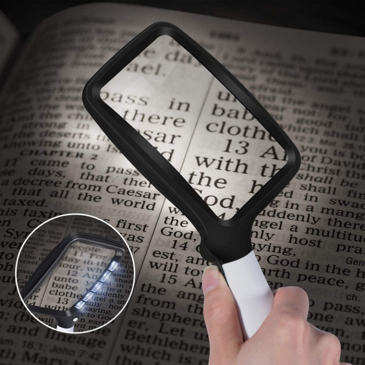 Handheld Magnifier 3x Optical Magnification & Five LEDs
