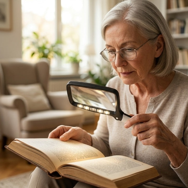 Handheld Magnifier 3x Optical Magnification & Five LEDs
