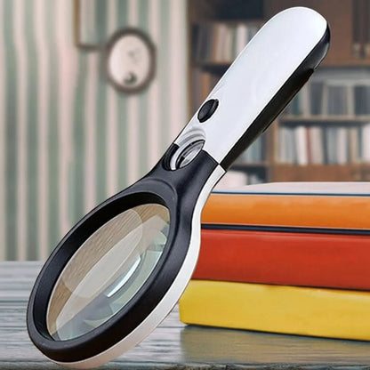 Handheld Magnifier Dual-Lens 3x & 45x LED Lighting