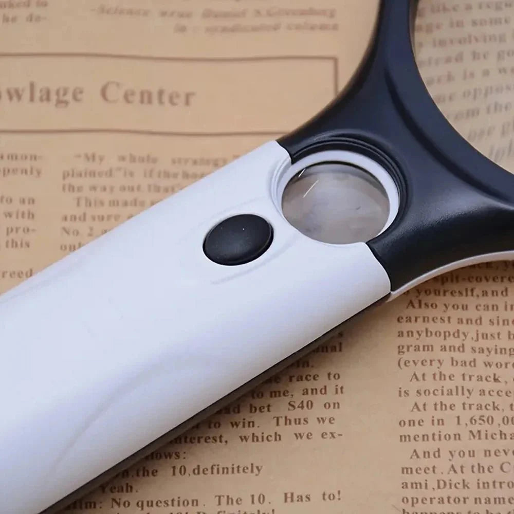 Handheld Magnifying Glass 45x LED Light Dual Lenses
