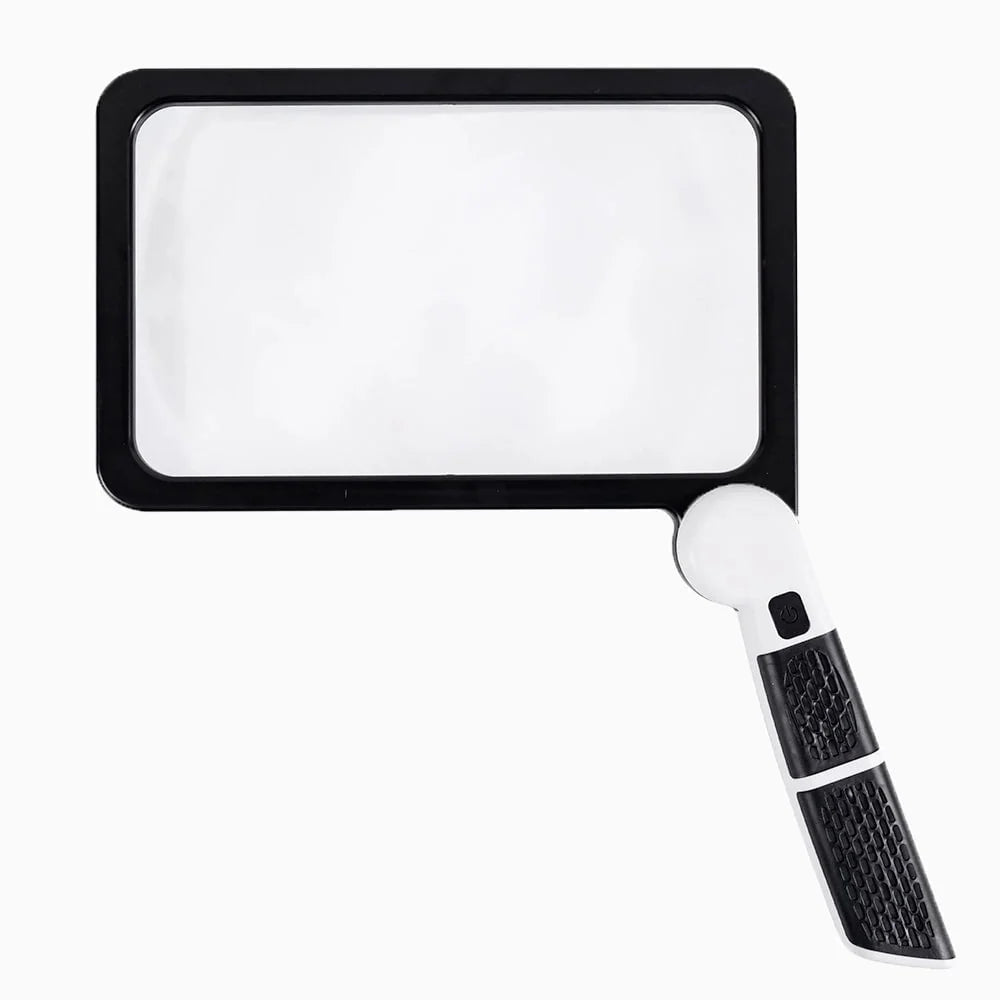 Handheld Magnifying Glass 5x Dimmable LED Foldable Grip