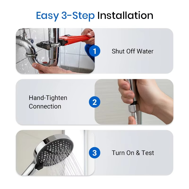 Handheld Showerhead High-Pressure 7 Spray Modes Self-Cleaning Silicone Nozzles