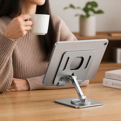 Hands-Free Adjustable Foldable Phone & Tablet Stand (360° Rotating)