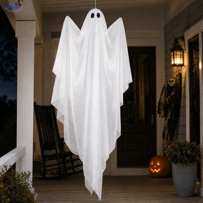 Hanging Ghost Decoration Layered Fabric LED Light Options 46.9 Inch Long