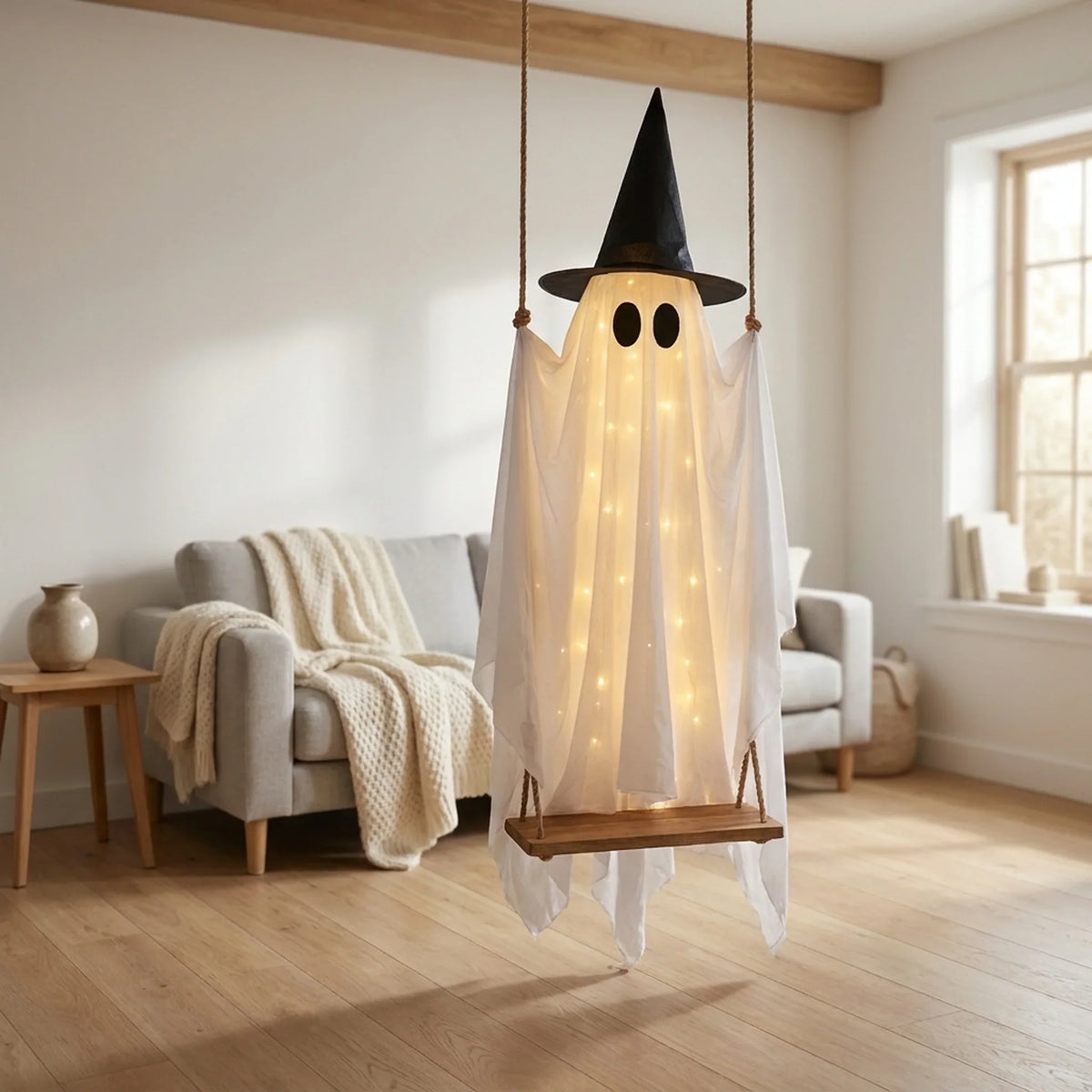 Hanging Ghost Light Pre-Assembled 8-Mode LED Remote-Controlled