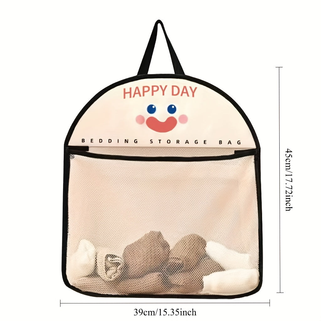 Hanging Mesh Storage Bag Foldable Breathable Metal Hooks