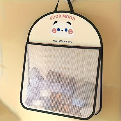 Hanging Mesh Storage Bag Foldable Breathable Metal Hooks