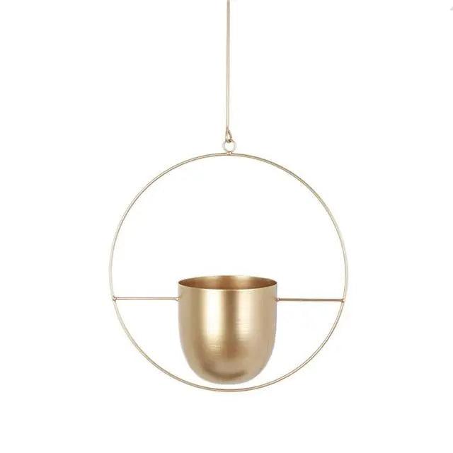Hanging Planter Geometric Metal Frame Drainage Holes