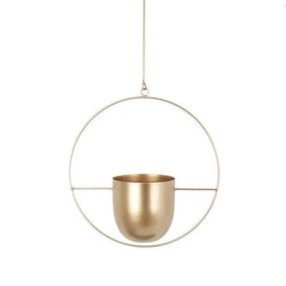 Hanging Planter Geometric Metal Frame Drainage Holes