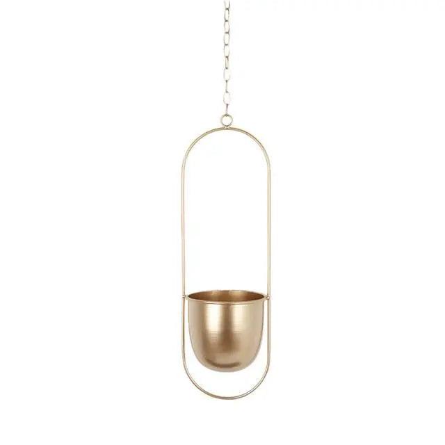 Hanging Planter Geometric Metal Frame Drainage Holes