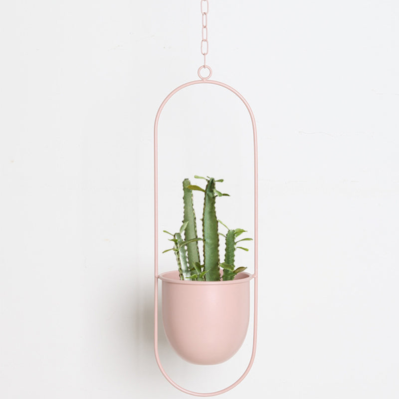 Hanging Planter Metallic Coated Iron Space-Saving