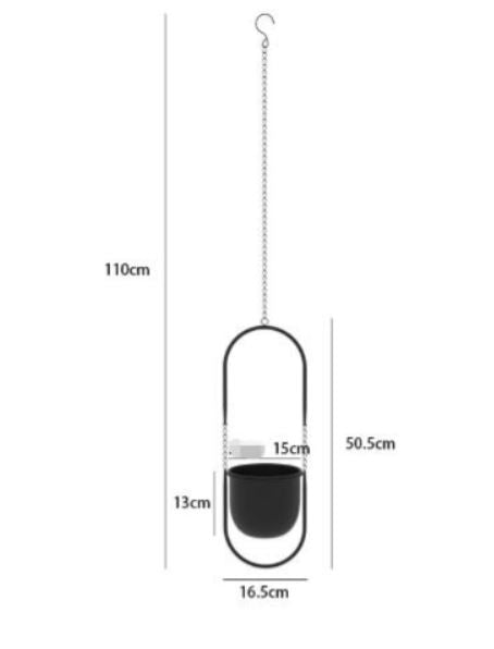Hanging Planter Metallic Coated Iron Space-Saving